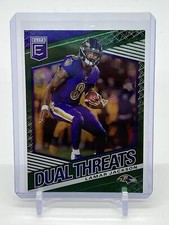 2020 Panini Donruss Elite Lamar Jackson Dual Threats Green Foil Ravens #9 SP