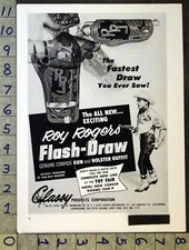 1958 ROY ROGERS FLASH-DRAW WESTERN GUN HOLSTER COWBOY PISTOL TOY AD 32977