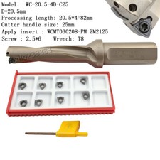 WPD-205-4D-C25 20.5mm U drill indexable drill + 5PCS WCMT030208-PM ZM2125 insert