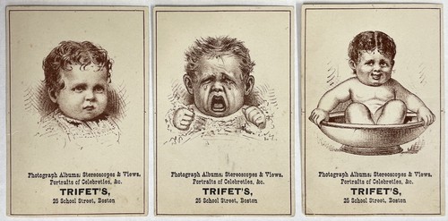 Group of Six Comic Trade Cards for Boston Card Shop Trifet’s c.1890 - Foto 3 di 4
