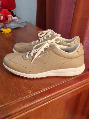 Rockport Adiprene by Adidas Womans Sneakers Sz 9M Beige Leather Walking Shoes - Picture 3 of 11