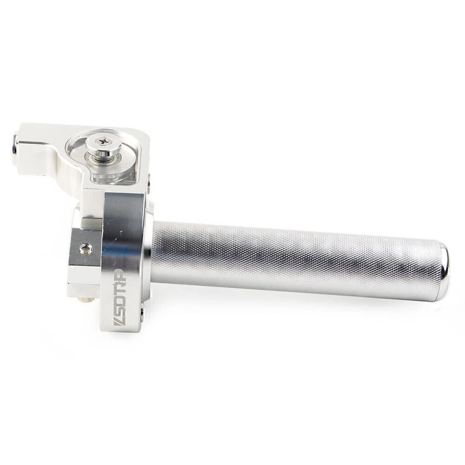 7/8 '' Motorradlenker CNC-Handgriff Twist Gasbeschleuniger Universal Silber - Image 2 of 4