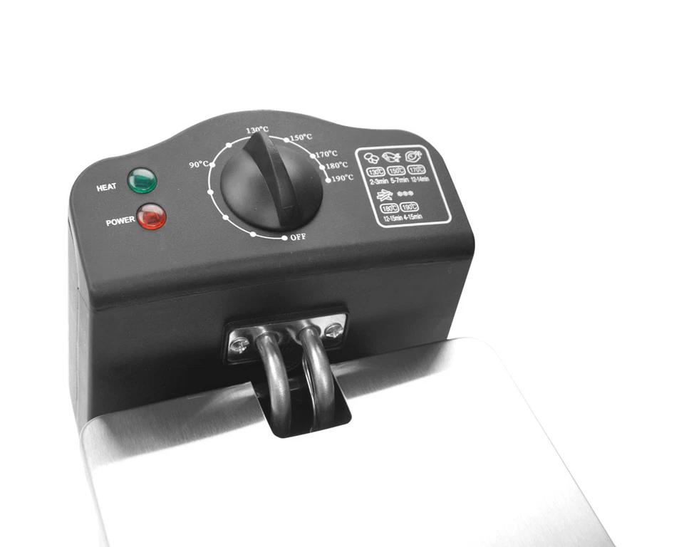 Fritteuse 3L Edelstahl Kaltzonen Friteuse 2000W 3 Liter Fritöse Frittöse NEU - Bild 4 von 4