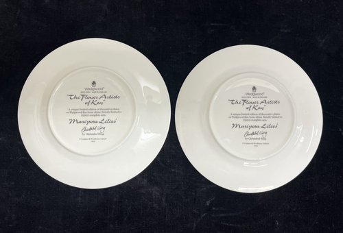 Wedgwood "The Flower Artists of Kew" Mariposa Lilies Plates Set of 2 - 8.25" - Picture 3 of 11