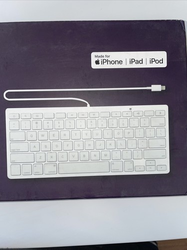 Omars MFI Cert iPad Plug-n-Go Wired Lightening Keyboard iPhone iPad iPod BNIB - Picture 6 of 7