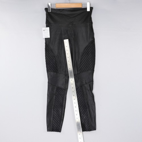 Spanx Womens Leggings Faux Leather Moto Mid Rise Black 20136 Size NWT - Picture 39 of 40