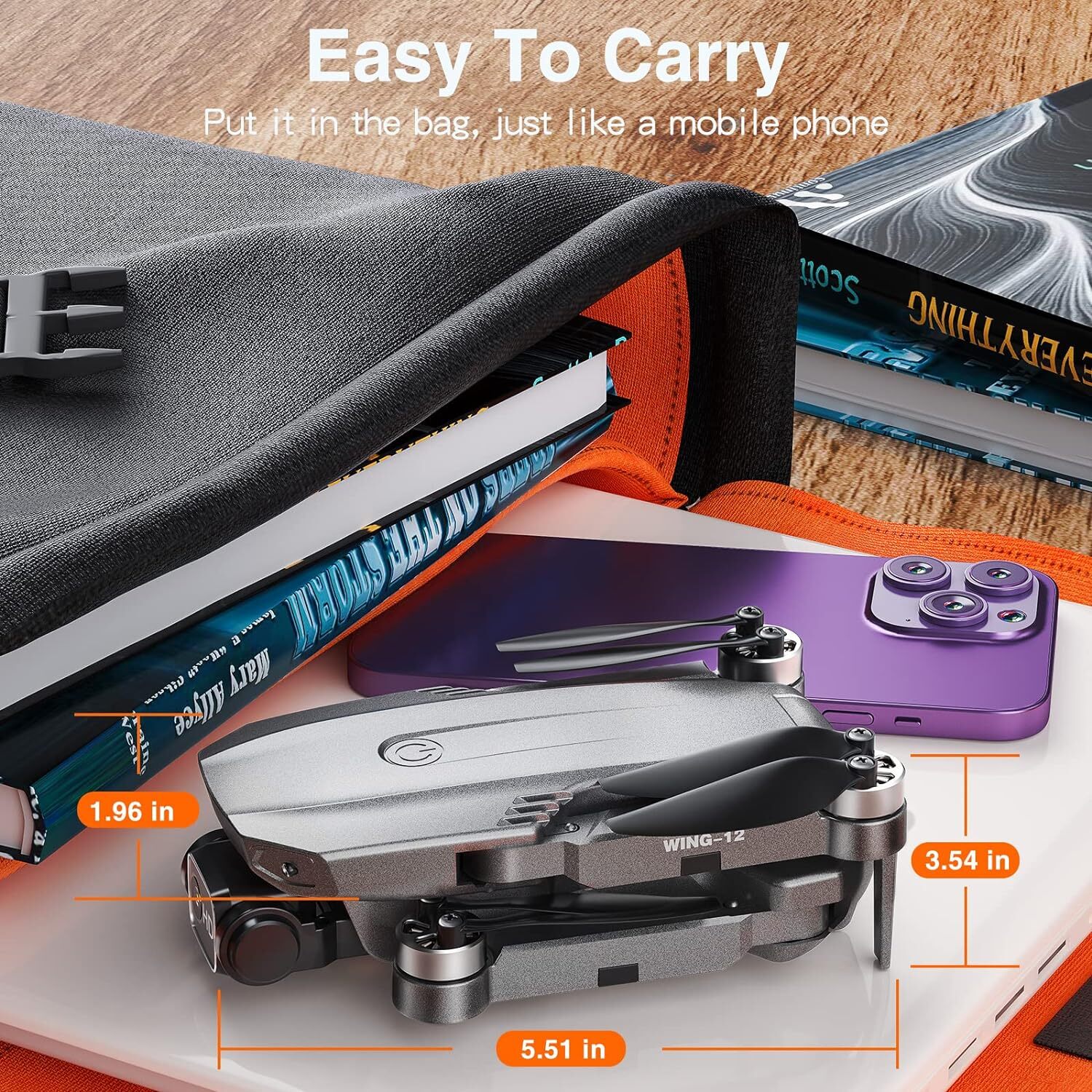 FERIETELF B12 GPS Drones with 4K Camera for Adults, Under 250g