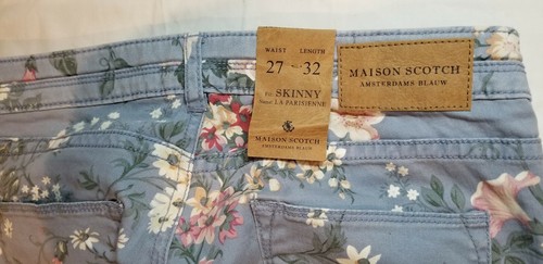 Maison Scotch Women's AMSTERDAMS BLAUW LA PARISINE Floral Print Jeans size 27X32 - Picture 9 of 12