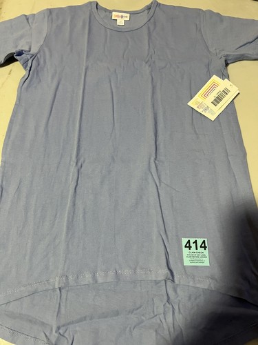 LuLaRoe Gracie Kinder Shirt Gr. 12 High-Low Saum einfarbig hellblau #414