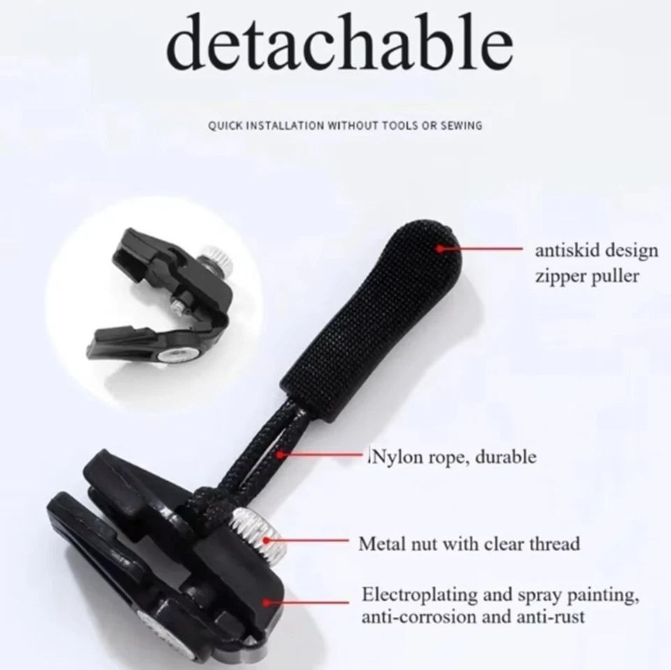 12 Pack Universal Quick‑Fix Zipper Repair Kit – Detachable Slider Replacement - Image 2 of 4