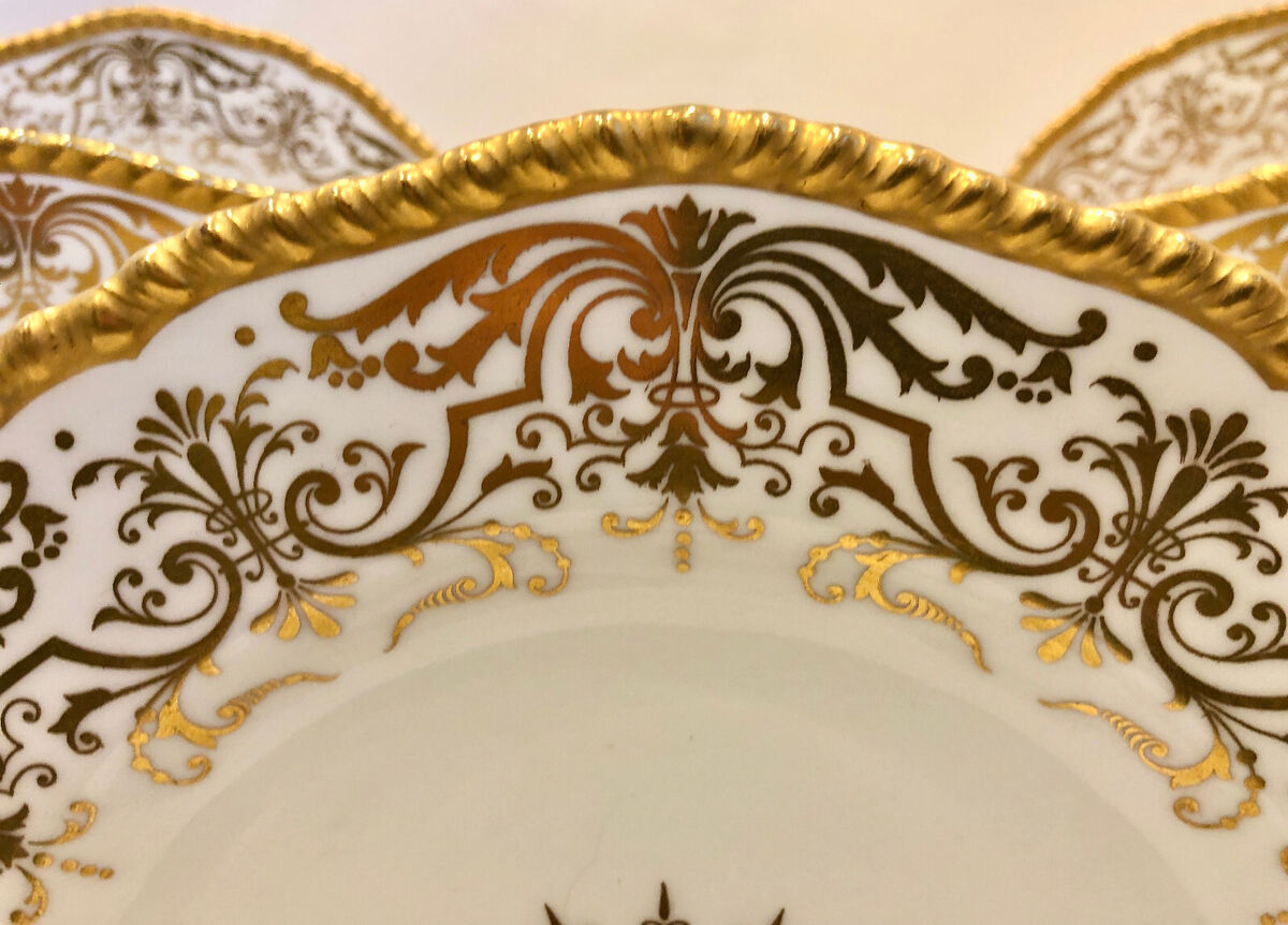 9 Coalport Plates for Tiffany, Elaborate Gilding, 1890s | eBay