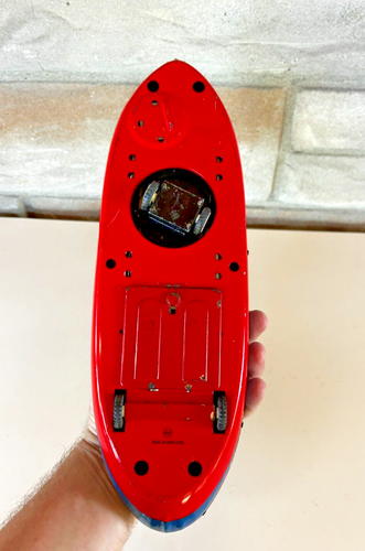 VTG Battery MARX Catfish Litho Boat/Ship Tin Toy Hong Kong 14" Long Motor INOP - Picture 5 of 9