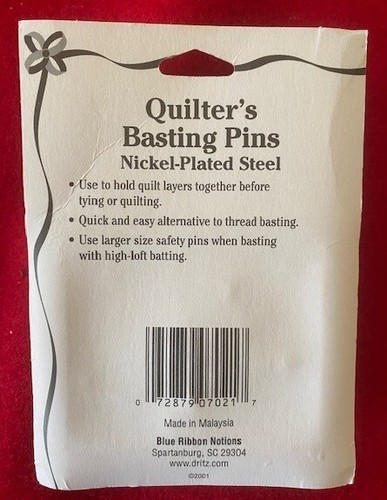 Alfileres basting Quilter’s acero niquelado 1 1/2" (talla 2) 75 unidades cada paquete de 2 - Imagen 2 de 2