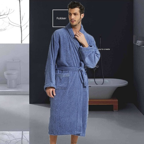 Damen Bademantel lang Baumwolle warm Nachthemd Handtuch Bademantel Übergröße Schlafanzug - Bild 7 von 16