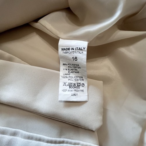 Boohoo Blazer Damen Größe US 12 (UK-16) Elfenbein Gürtel Einreiher Karriere - Bild 8 von 11