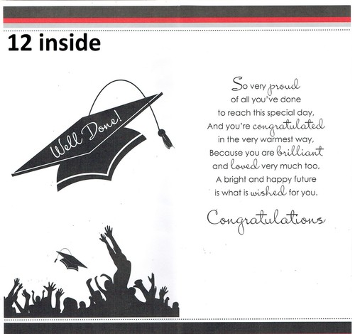GRADUATION CARD, CONGRATULATIONS, WELL DONE -- Great Selection to choose from - Picture 26 of 50