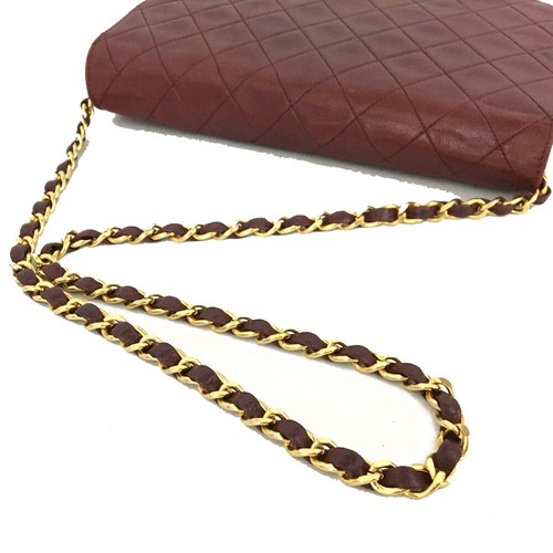 CHANEL Quilted 25 CC Push Lock Lambskin Chain Shoulder Bag Bordeaux/2AE1666 - Picture 6 of 14