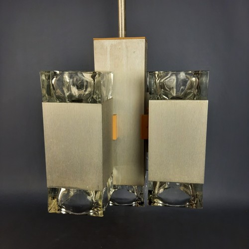 Lustre Cubes Glace Verre Aluminium Gaetano Sciolari Design Moderne - Picture 4 of 19