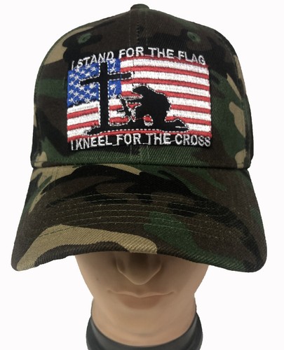 I STAND FOR THE FLAG I KNEEL FOR THE CROSS USA Adjustable Baseball cap Hats Lot - Picture 12 of 37