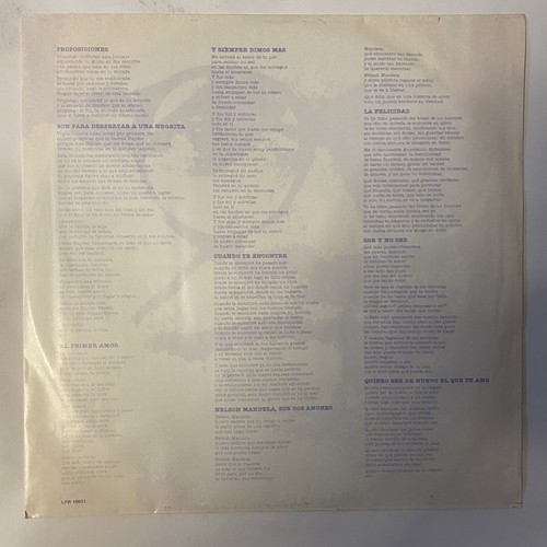 PABLO MILANES - PROPOSICIONES - 1988 MEXICAN LP TRANSLUCENT WAX + INNER SLEEVE - Picture 3 of 7