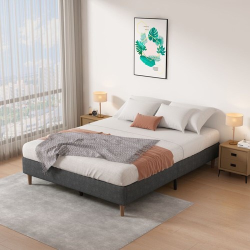 Bed Frame Mattress Foundation (Dark Grey) – Double - Picture 2 of 12