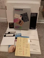 AtariWriter Word Processor For Atari Computers with Box, Cartridge & Quick Ref.