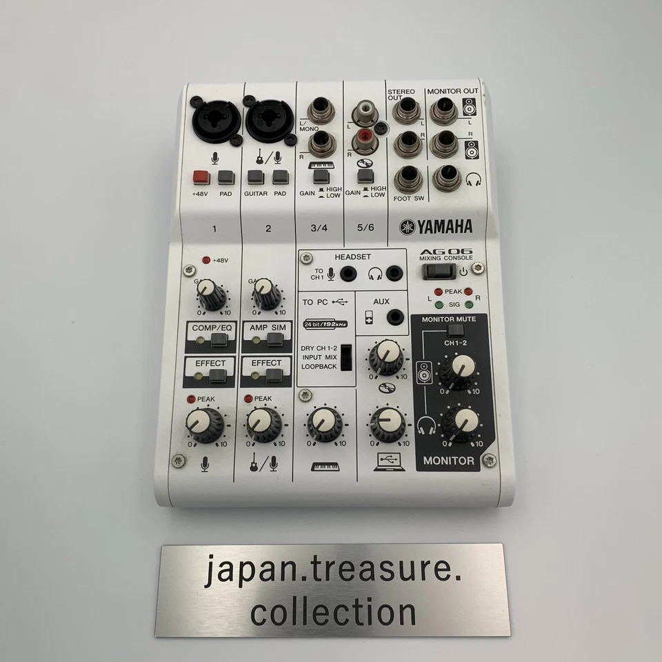 Yamaha AG06 6-Channel Digital Mixer White Good Condition From Japan - Image 2 of 4