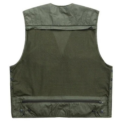 Chaleco de Pesca de Alta Calidad Hombres con 10 Bolsillos Tela de Malla Exterior Pesca Caza Foto 2 de 4