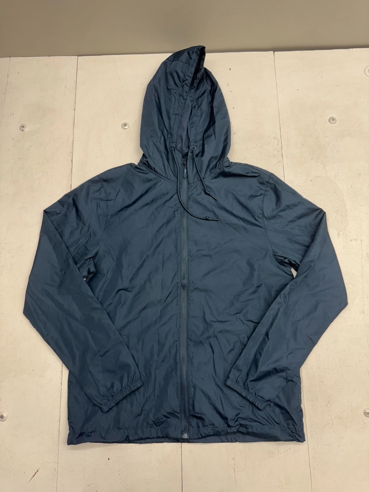 Independent Dark Blue Full Zip Lightweight Rain Jacket Unisex Adults Size Medium