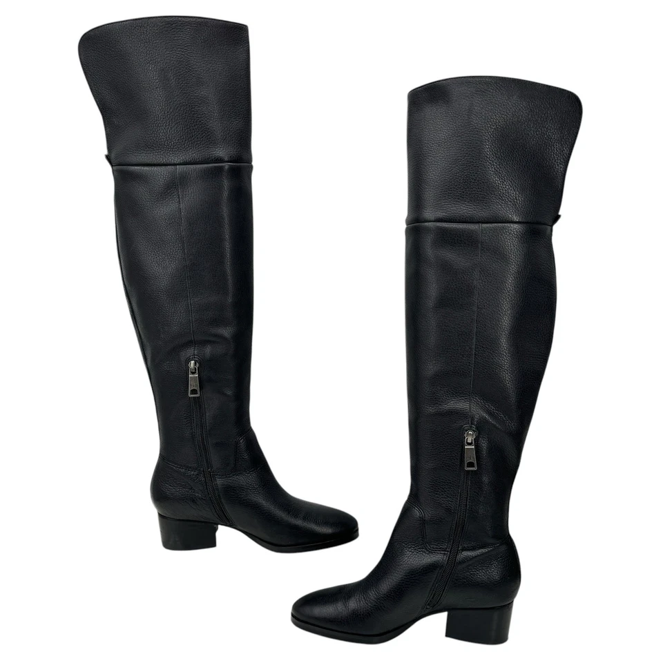 Ralph Lauren Dallyce Over The Knee OTK Boots Women's SZ 6 Black Chic Bold Party - Image 4 of 4