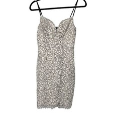 Express White Black‎ Lace Mini Dress Spaghetti Straps Womens XS Bachelorette