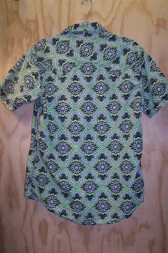 Rock & Roll Cowboy Men's Pearl Snap S/S Black & Green Shirt SZ MED - Picture 2 of 4