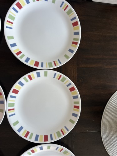 21 Corning Corelle MEMPHIS Dinner Plates (10) & Bread Dessert Plates (11) - Picture 10 of 22