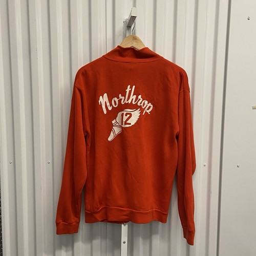 Vintage 1970s Champion Northrop Winged Foot Red Cotton Zip Up Track Jacket Sz L - Bild 11 von 21
