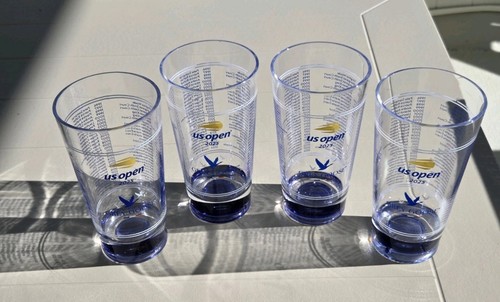 Vier (4) 2025 US Open Tennis Grey Goose Honey Deuce Plastikbecher Glas Souvenir
