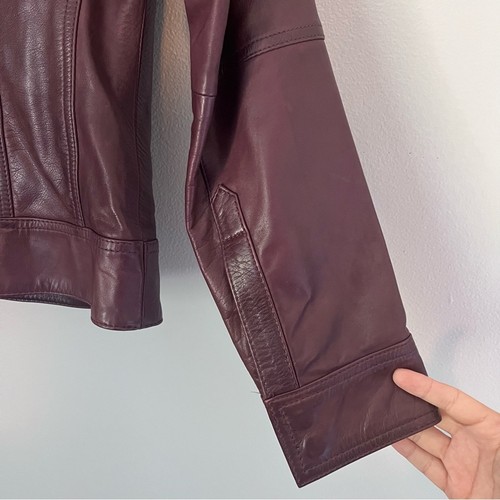 Wilsons Echtleder Kunstfellkragen Full Zip Moto Biker Jacke Braun XS - Bild 8 von 9