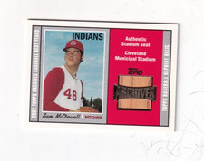 2002 SAM MCDOWELL  TOPPS ARCHIVES CLEVELAND MUNICIPAL STADIUM SEAT RELIC INDIANS