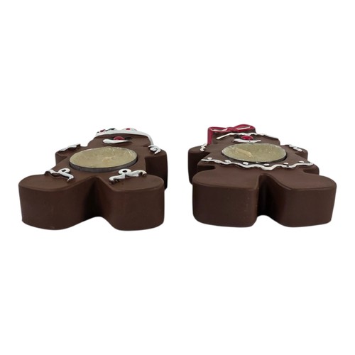 Gingerbread Boy And Girl Christmas Tealight Holders Candles Glittering Goodies - Picture 8 of 12
