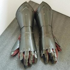 Articulated Knight Gauntlets Black Gothic Steel Gloves Medieval LARP Cosplay