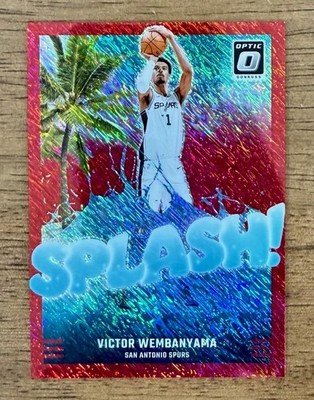 2024-25 Donruss Optic VICTOR WEMBANYAMA SPLASH! Red Shimmer Prizm SSP /75 Spurs