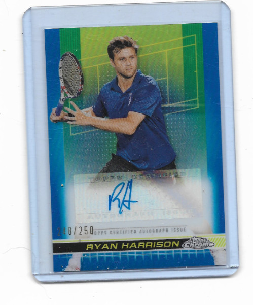 2024 TOPPS CHROME TENNIS---RYAN HARRISON---BLUE AUTO---248/250