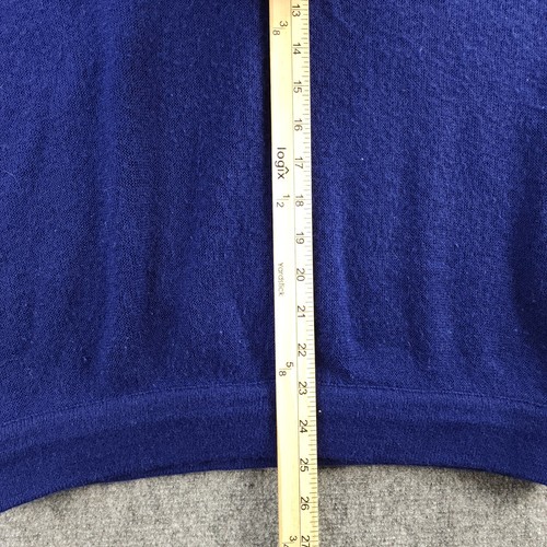 Vintage Izod Lacoste Pullover XL blau einfarbig V-Ausschnitt Krokodil Logo klassisch - Bild 6 von 9