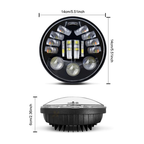 2PCS 5.75" 5-3/4 inch Round LED Headlights High Low Beam For Jaguar XJ XJR XJ8 - Foto 14 di 14
