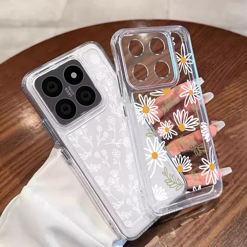 For Xiaomi Redmi Note 14 13 12 11 Pro 14T 13T 14C Floral Clear Soft Case Cover - Picture 2 of 14