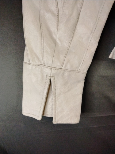 Metrostyle Jacket Womens 12 White Leather Moto Coat New NWT Light Discoloration* - Picture 23 of 24