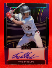 TRE PHELPS 2025 LEAF METAL BASEBALL 8/10 AUTO