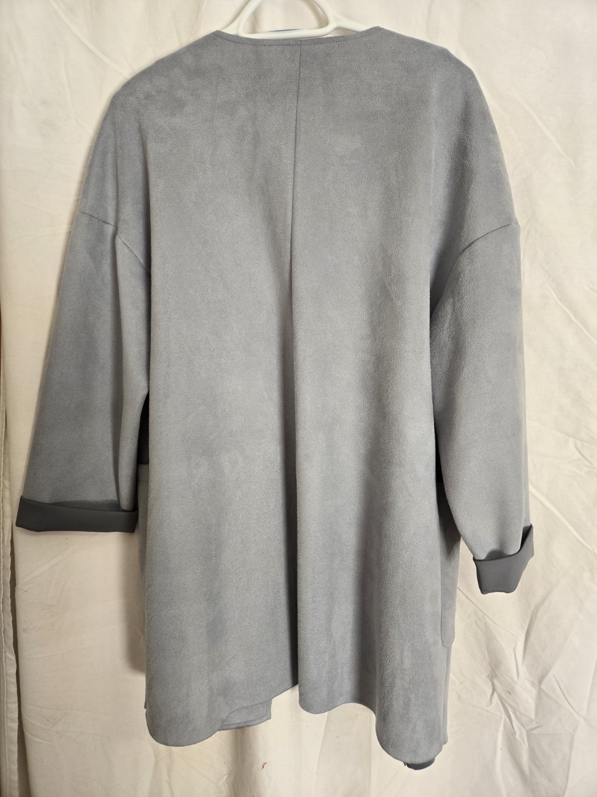 Zara Basic Collection Grey Blazer Suede Feel  Siz… - image 5