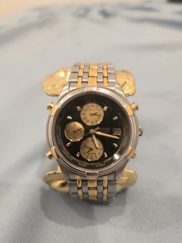 Vintage SEIKO 5T52-6B29World Timer AGE OFDISCOVERY WATCH
