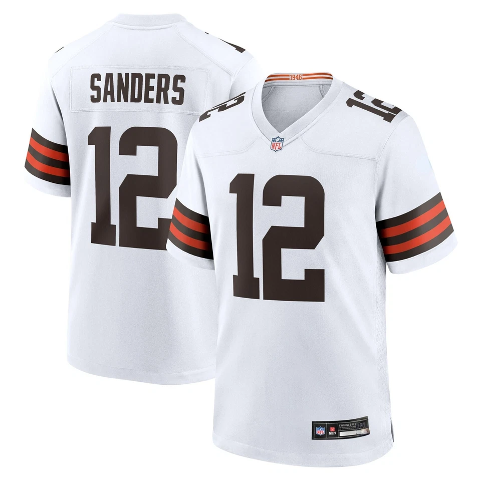 Jersey cosido Shedeur Sanders #12 HOMBRE marrón/blanco/blanco alternativo/naranja Foto 4 de 4