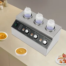 Electric Sauce Warmer Commercial Cheese Dispenser Warming Machine with 3 Bottles